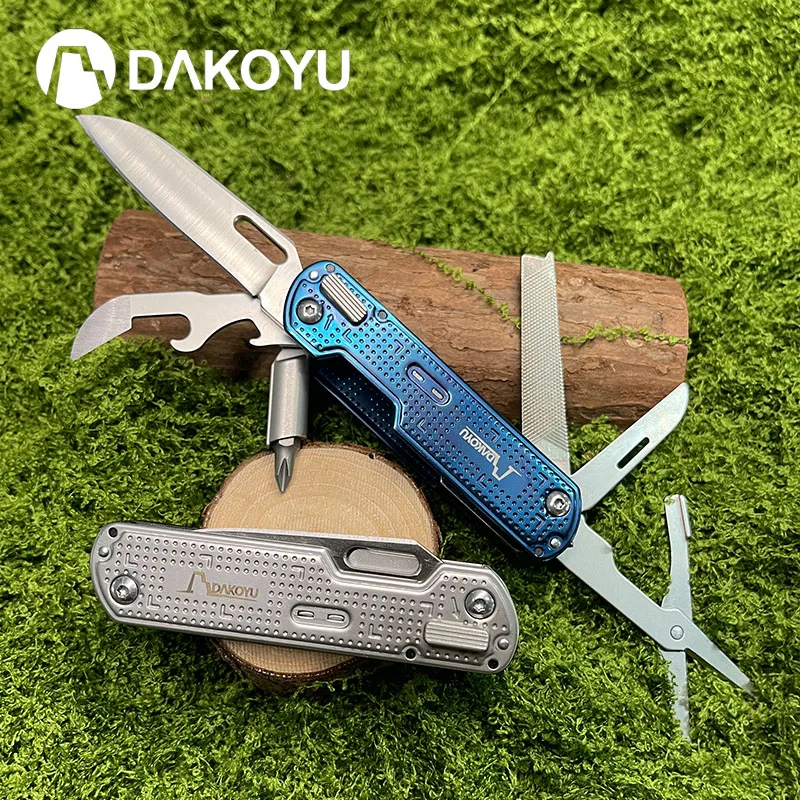 다코유 블루 실버 다기능 경량 아웃도어 EDC 도구, 캠핑 도구, D4 멀티툴