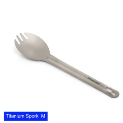 Widesea Titanium Ultralight Camping Spork - Portable Outdoor Tableware (Spork M)
