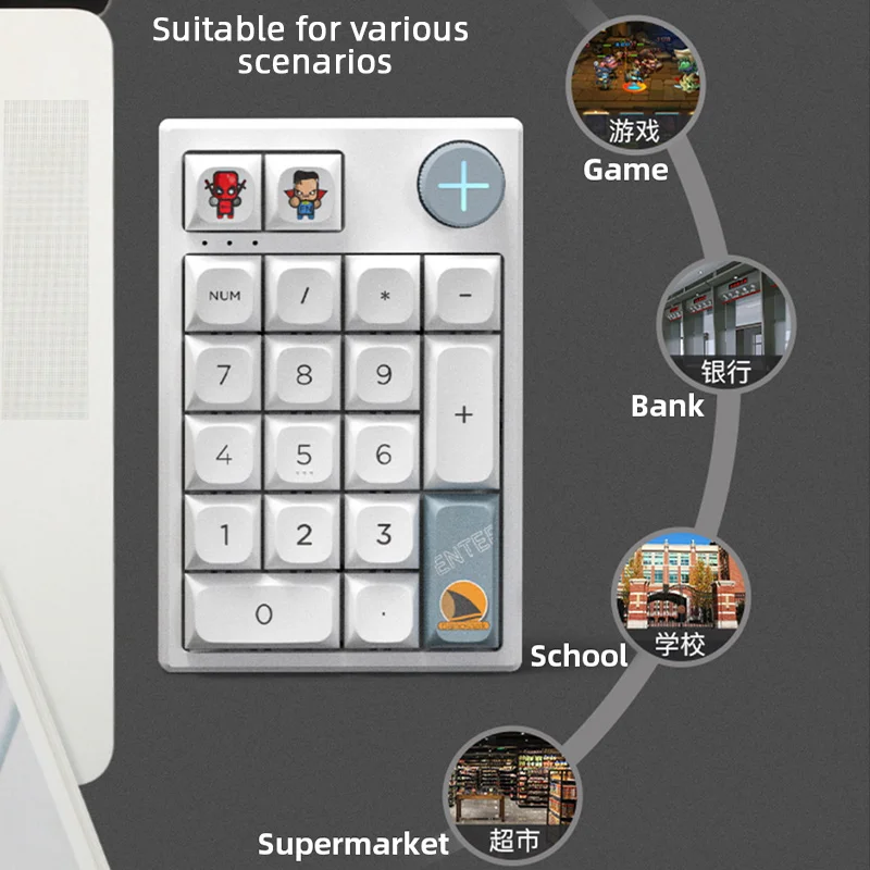Motovelocidade Darmoshark K3-pro K24 Teclado Numérico para Jogos Mecânico 19 Teclas Hot Swap Programação Personalizada Rgb Teclado para pc Laptop - Imagem 5