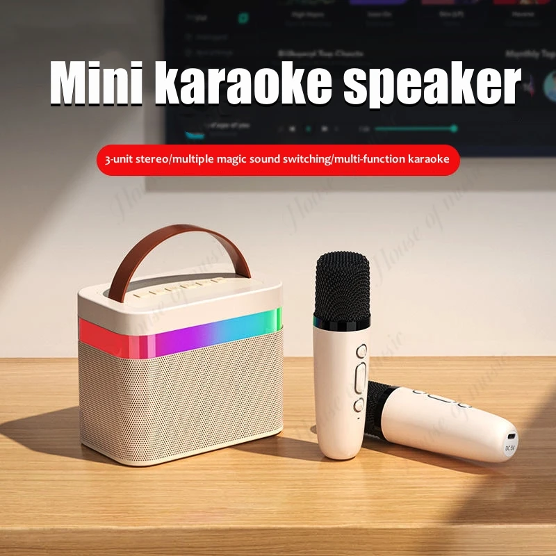 

New Color Light Home Theatre System Wireless Small Mini Bluetooth Sound Outdoor Portable Karaoke Speaker With Microphone For KTV