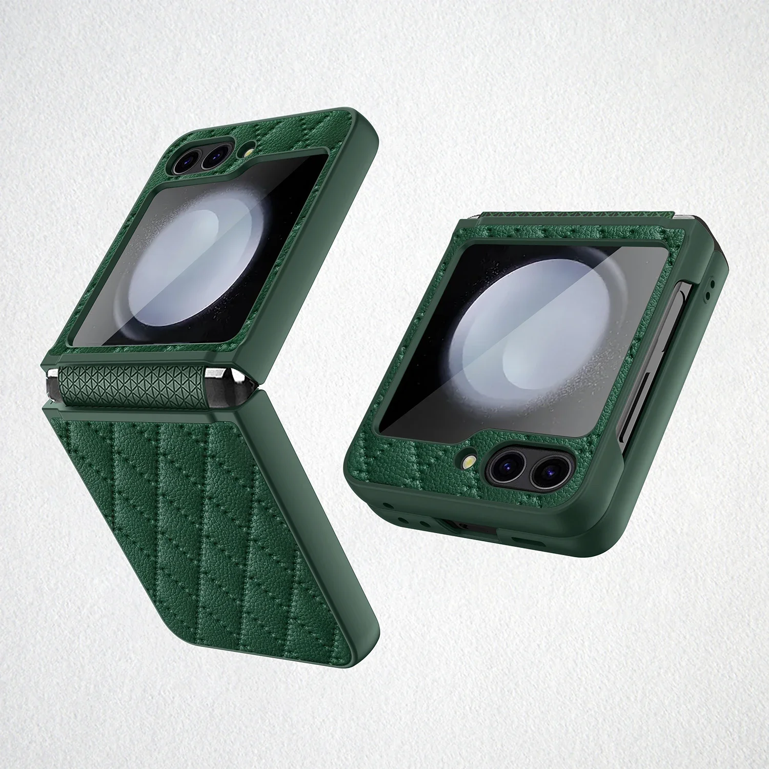 Rhombus Leather Shockproof Hard Shell Phone Case
