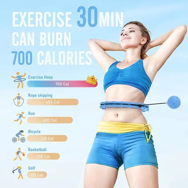 Hula Circle sport Exercise Hoop Weight Loss and Slimming Exercise Fat Burning Fitness Equipment Adjustable with Detachable Knots 3