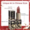 CATKIN Christmas limited New Year's lipstick for lips CATKIN moisturizing with golden glosses, tone CP170 Crimson pink, 3.6 g