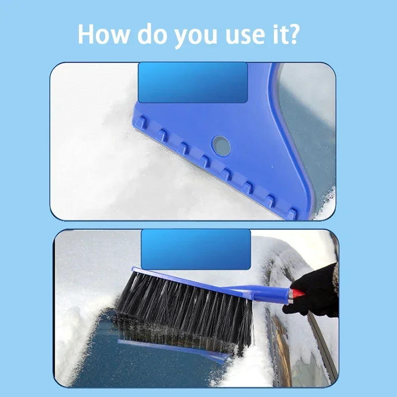 Snow Brush and Detachable Ice Scraper for Car Scratch-Free Bristle Head Tough Ice Scraper Vehicles Truck For Car Cleaning Snow