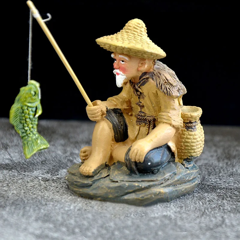 Angler resin ornaments Fish tank accessories Aquarium Fish Tank Desk Decoration Accessories Pet Accessories aquarium decoration