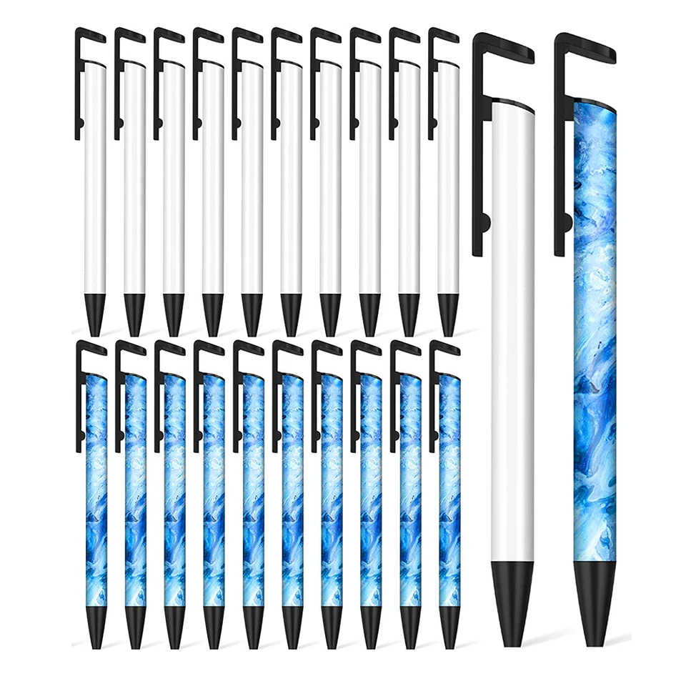 Sublimation Pens Blank Ballpoint Pen Shrink Wrap White Aluminum Clip Pen  School Supplies DIY Office Stationery Supplies(20 Set) - AliExpress