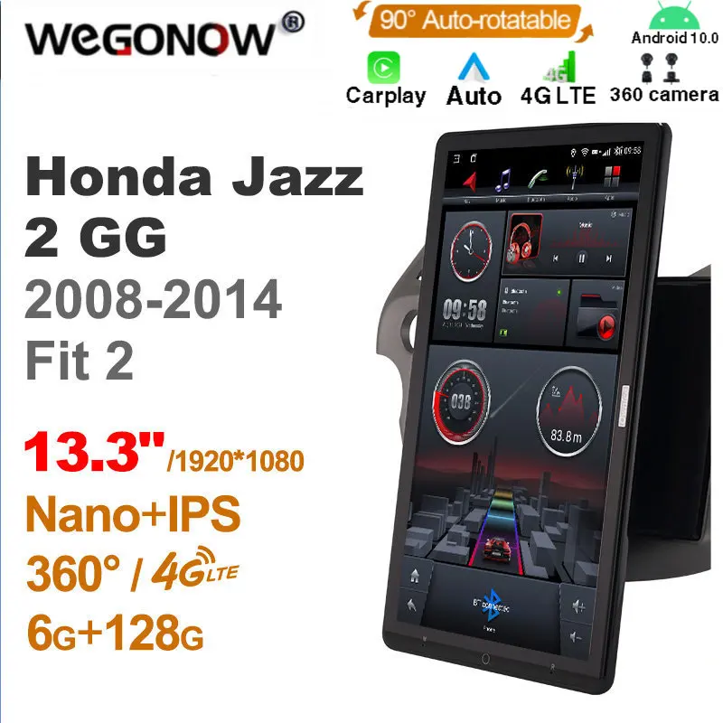 

1920*1080 Nano Ownice Android10.0 for Honda Jazz 2 GG 2008-2014 Fit 2 Car Radio Audio 13.3'' Rotatable 360 6G 128G Tesla Style