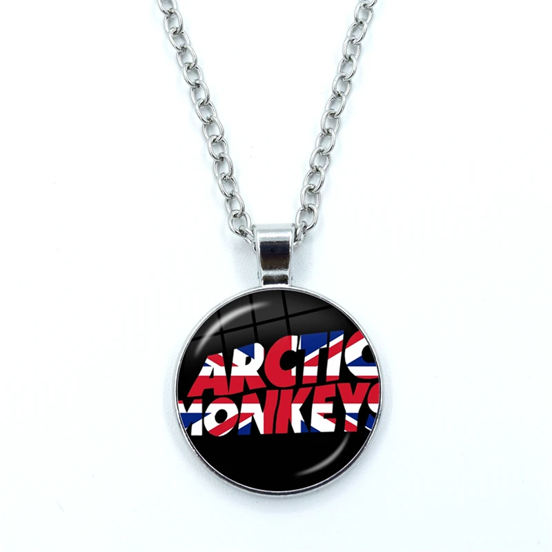 Fashion Creative Design Cartoon Arctic Monkeys Necklace Glass Cabochon Pendant Fashion Statement Crystal Necklace Wholesale 5