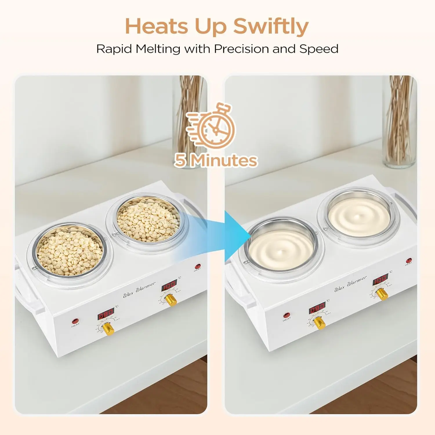 Hair Removal Professional, Waxing Machine for Women & Men, Digital Display Electric Wax Heater