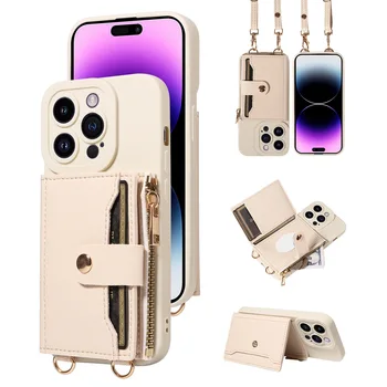 Custodie per telefoni Crossbody Designers per iPhone 16 5Plus 14 13 12 11 Pro Max Custodia per cellulare in pelle moda Cover posteriore antiurto