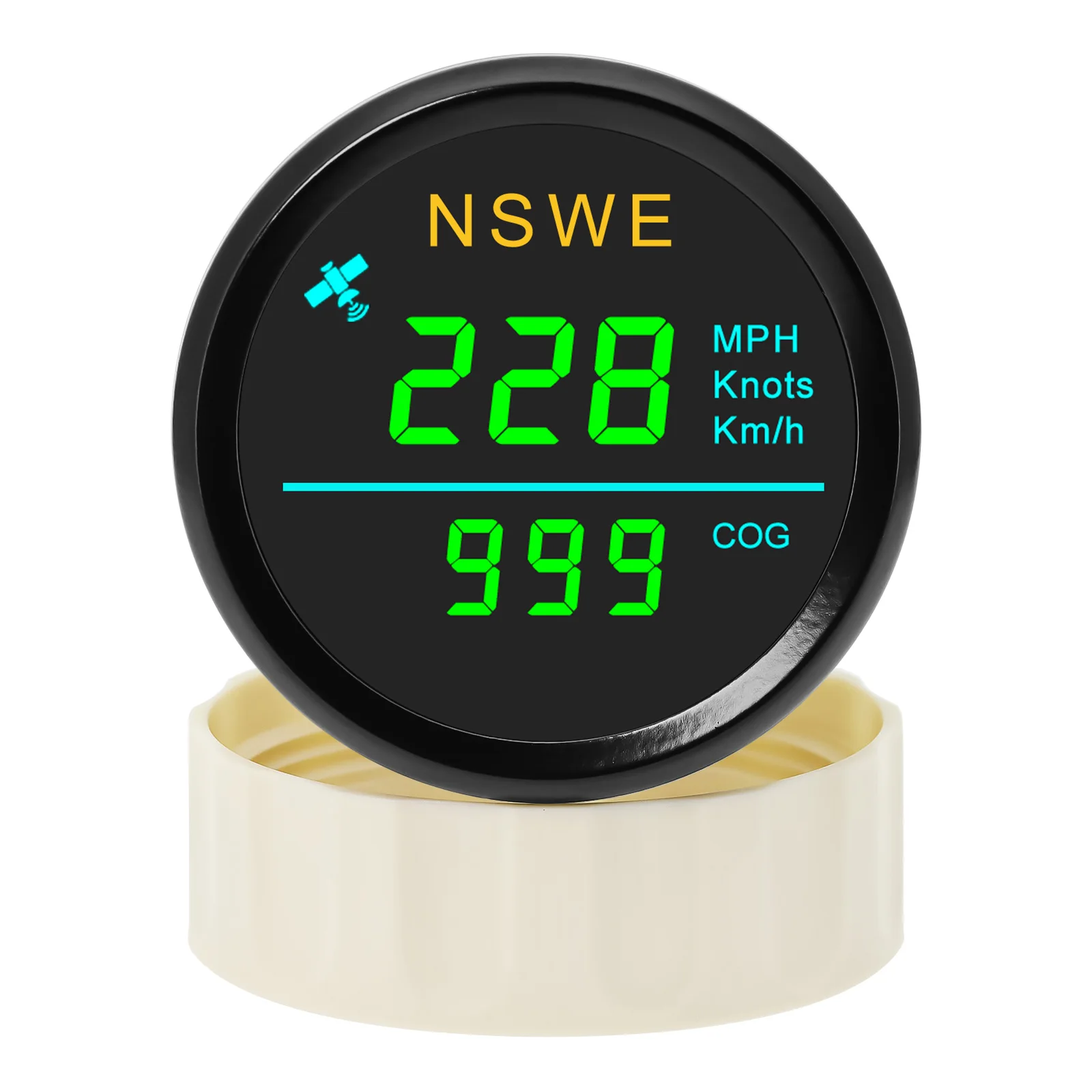 범용 자동차 보트용 NSWE, 0 299 KMH 매듭, MPH 52mm GPS 속도계 게이지, 안테나 포함, 녹색, 흰색, 적색, 12V, 24V, 신제품
