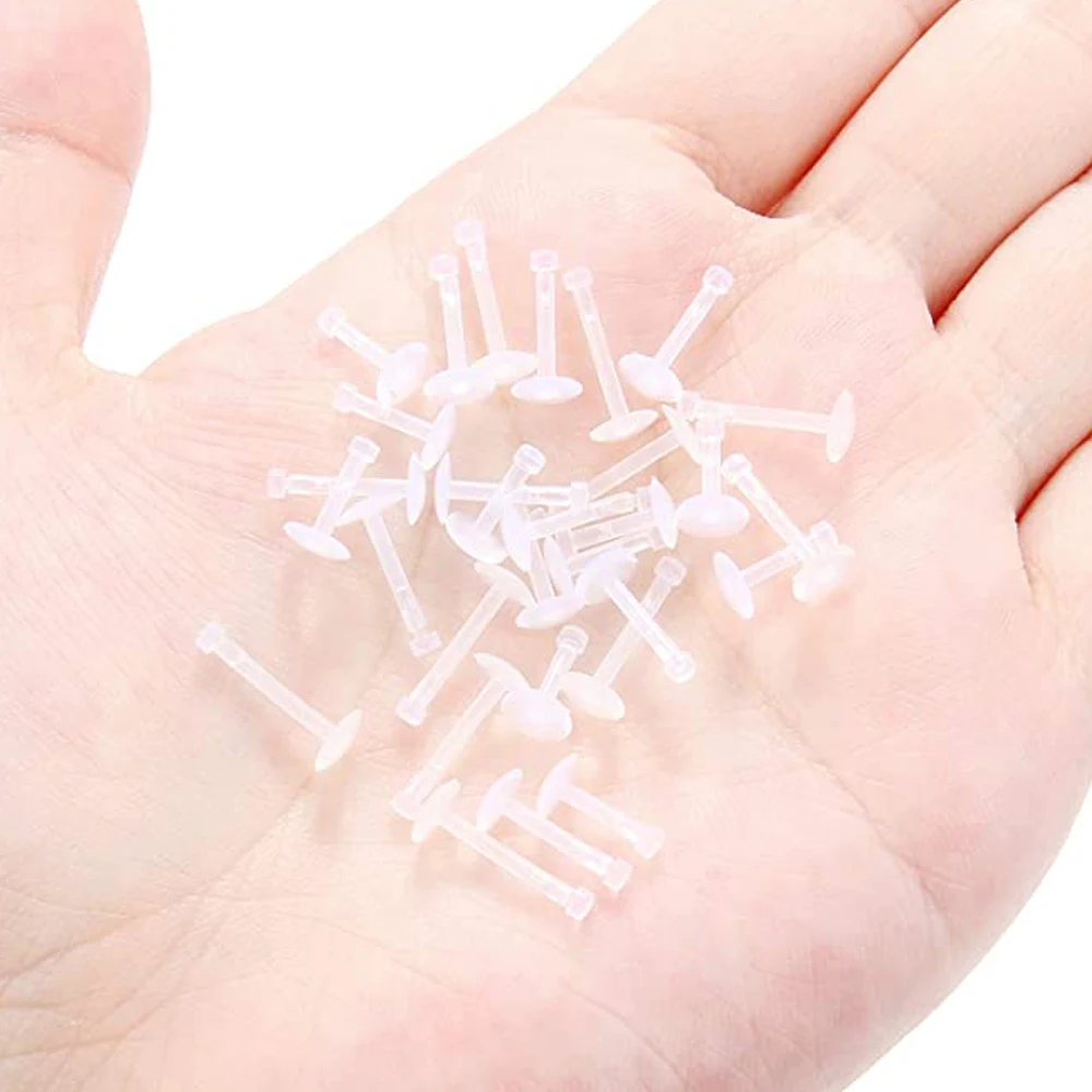 Value Pack 14-16GA Clear Bioflex 3mm Flat Push Top Lip Ear Nose Piercing Retainers piercing jewelry ear piercing jewelry body piercing jewelry body jewelry Lot of 10