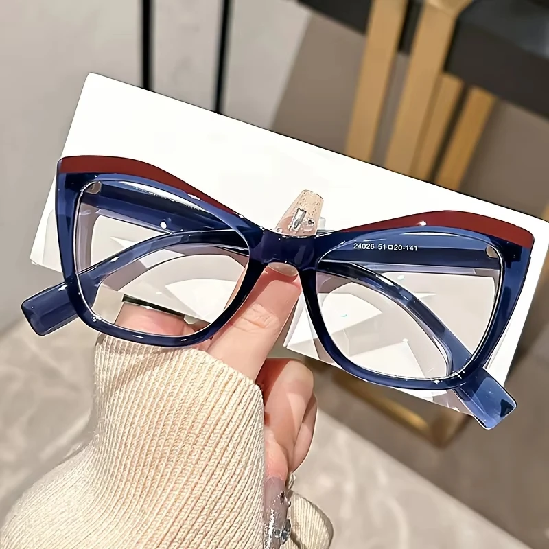 Cat-Eye Glasses Chic Women'S Eyewear Glasses Frame Lightweight Blue Light Glasses For Office Reading Women
