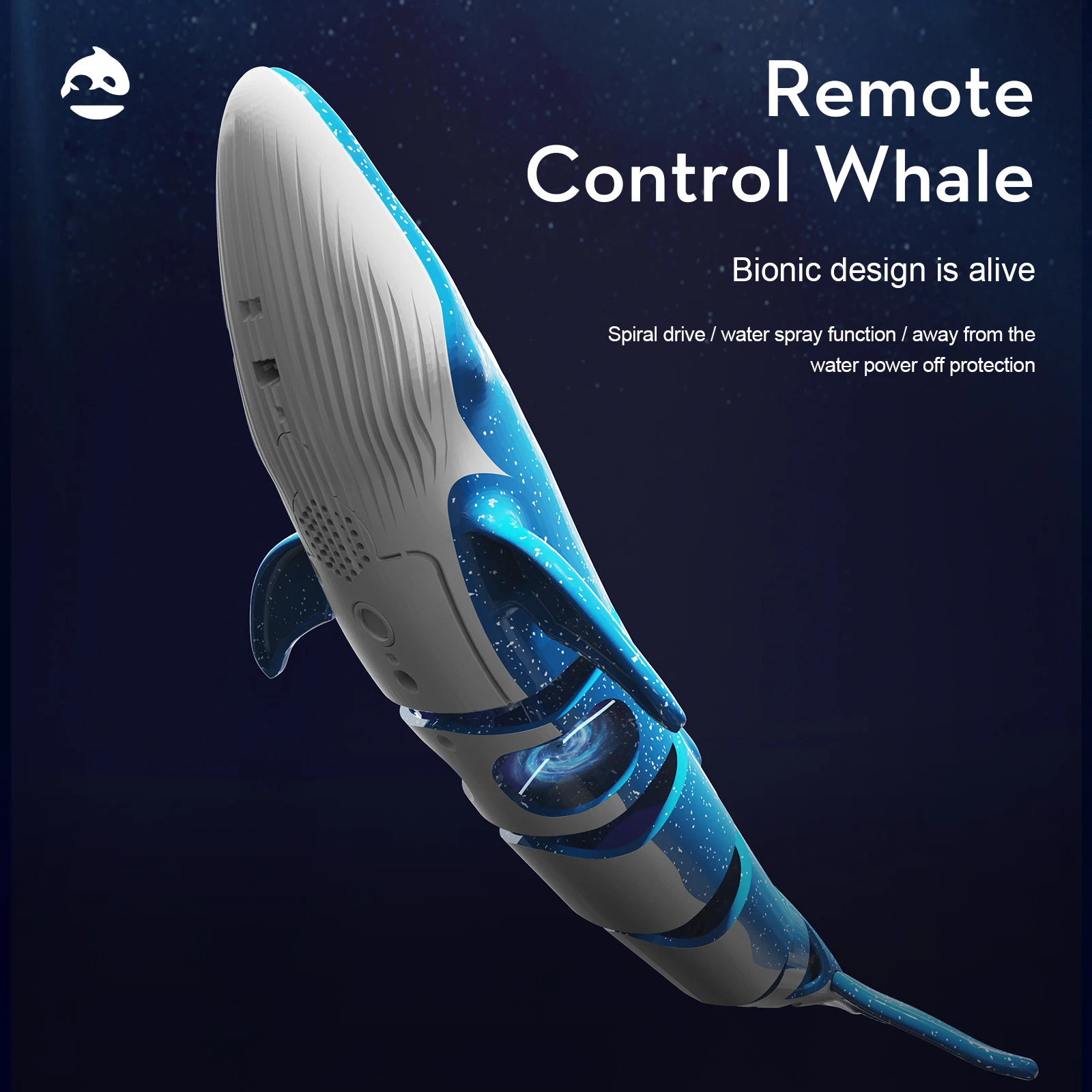 RC Simulation Whale Spray Water Toy Electric Shark Boat Double Helix Diving Outdoor Children's Toys