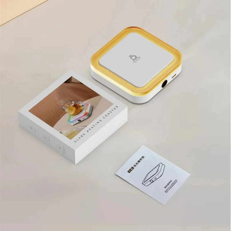 Coffee Mug Warmer DC5V USB Cup Warmer 3 Gear Temperature Heating Coasters Plate Pad for Tea Water Milk with Colorful Night Light 6
