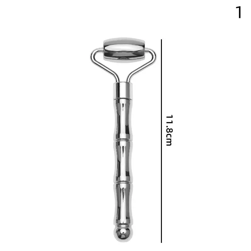 Stainless Steel Facial Roller & Gua Sha Massage Tool for Skin Tightening and Lifting