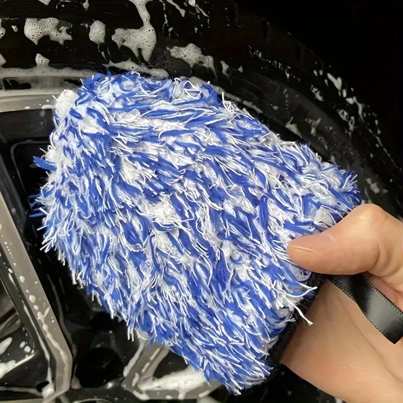 Auto Care Double-faced Glove Car Wash Microfiber Chenille Gloves Thick Auto Cleaning Mitt Wax Detailing Waterproof Brush