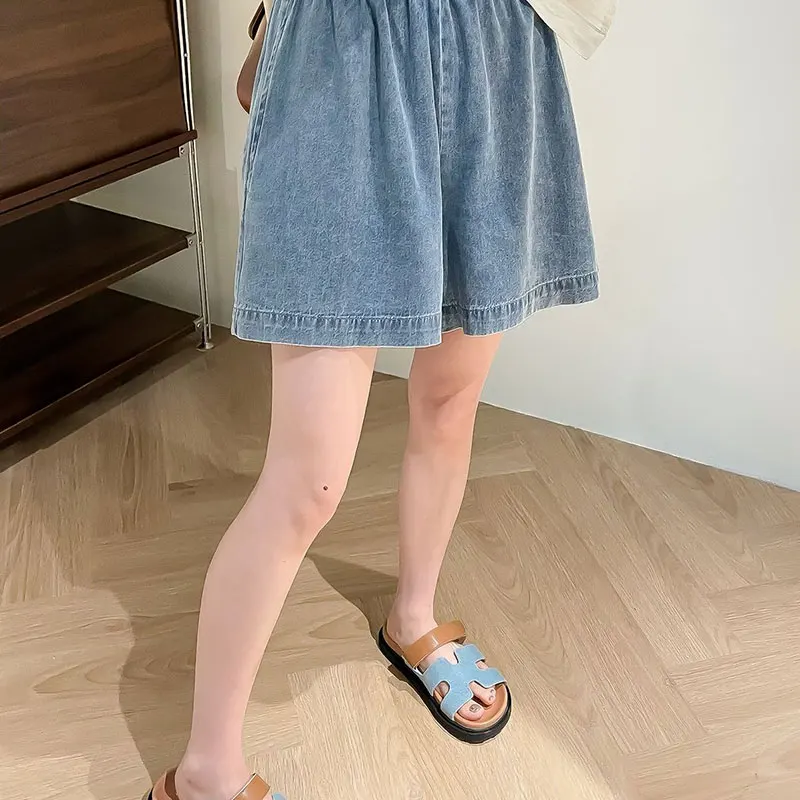 Elegant Fashion Harajuku Slim Fit Female Clothes Loose Casualall Match Patchwork Button Sleeveless Tops Shorts Two Piece Set