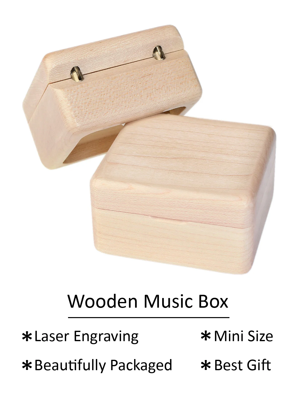 Rosiking Wooden Maple Vintage Clockwork Music Box CLAIR DE LUNE debussy For Frends Girl Christmas and Children Birthday Gift
