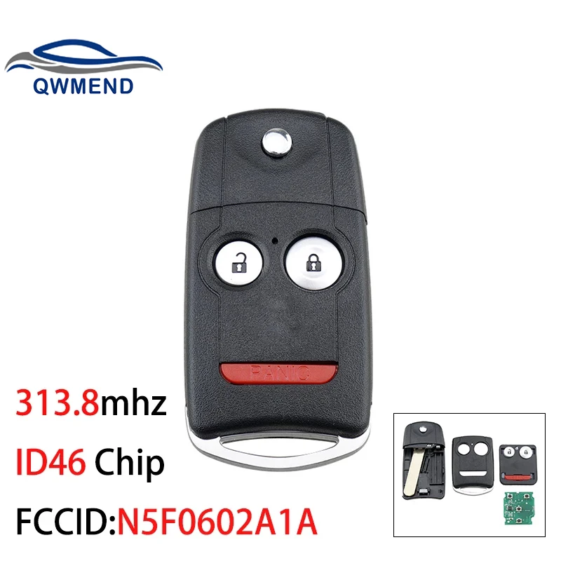 

Умный Автомобильный ключ QWMEND N5F0602A1A для Toyota Key ID46, ключ для Toyota/Acura MDX RDX 2007-2011 с 3 кнопками, откидной автомобильный дистанционный ключ