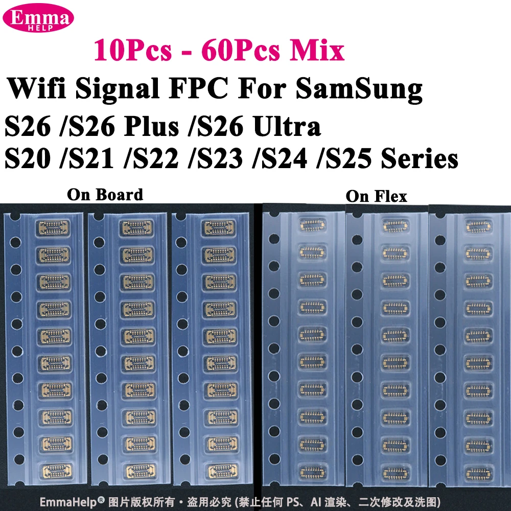 Cavo Flessibile FPC per Segnale Wi-Fi da 10-60 Pezzi per Samsung S26 S25 S24 Plus S20 S21 S22 S23 Ultra Antenna FPC 2*6Pin 12Pin