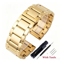 High - Quality Solid Stainless Steel Universal Watch Band Strap Replacement - 22mm (Gold)
