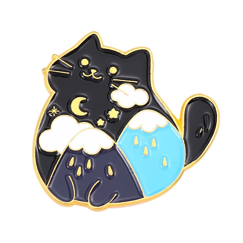 Engraçado fome comer peixe gato preto duro esmalte pino kawaii desenhos  animados gatos animal dourado broche lapela mochila pinos decoração  presente exclusivo - AliExpress