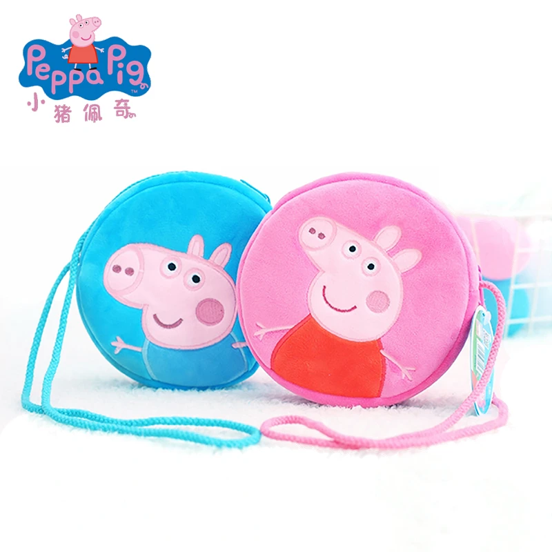 de peluche de Peppa Pig para niños, bolso de hombro redondo de dibujos animados de George, monedero, mochila de guardería, juguetes de cumpleaños para niñas| - AliExpress