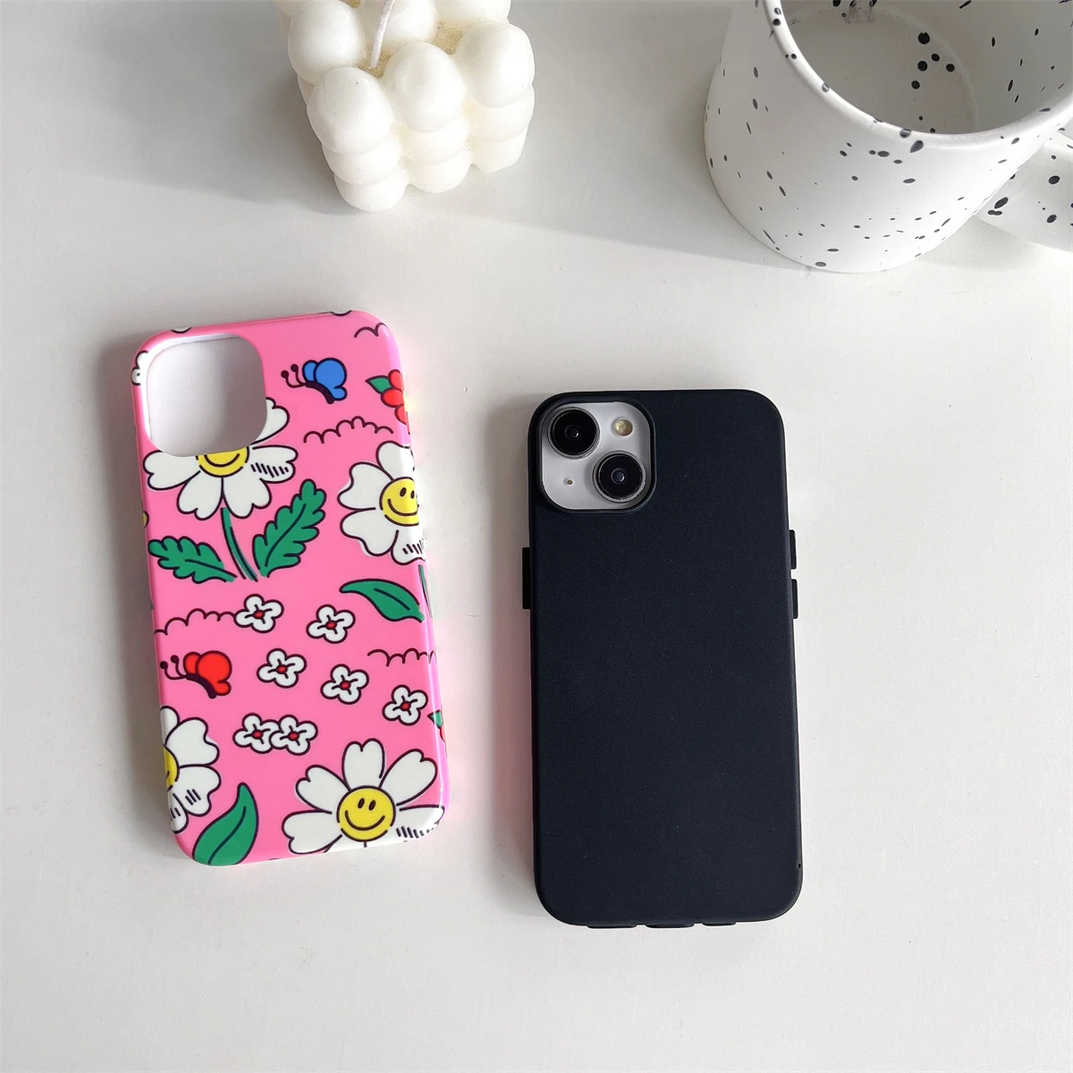 Flower series pattern intInclusive Phone Case Two-In-One Film Protective Shell For iPhone 15 14 13 12 11 Pro Max Plus Mini