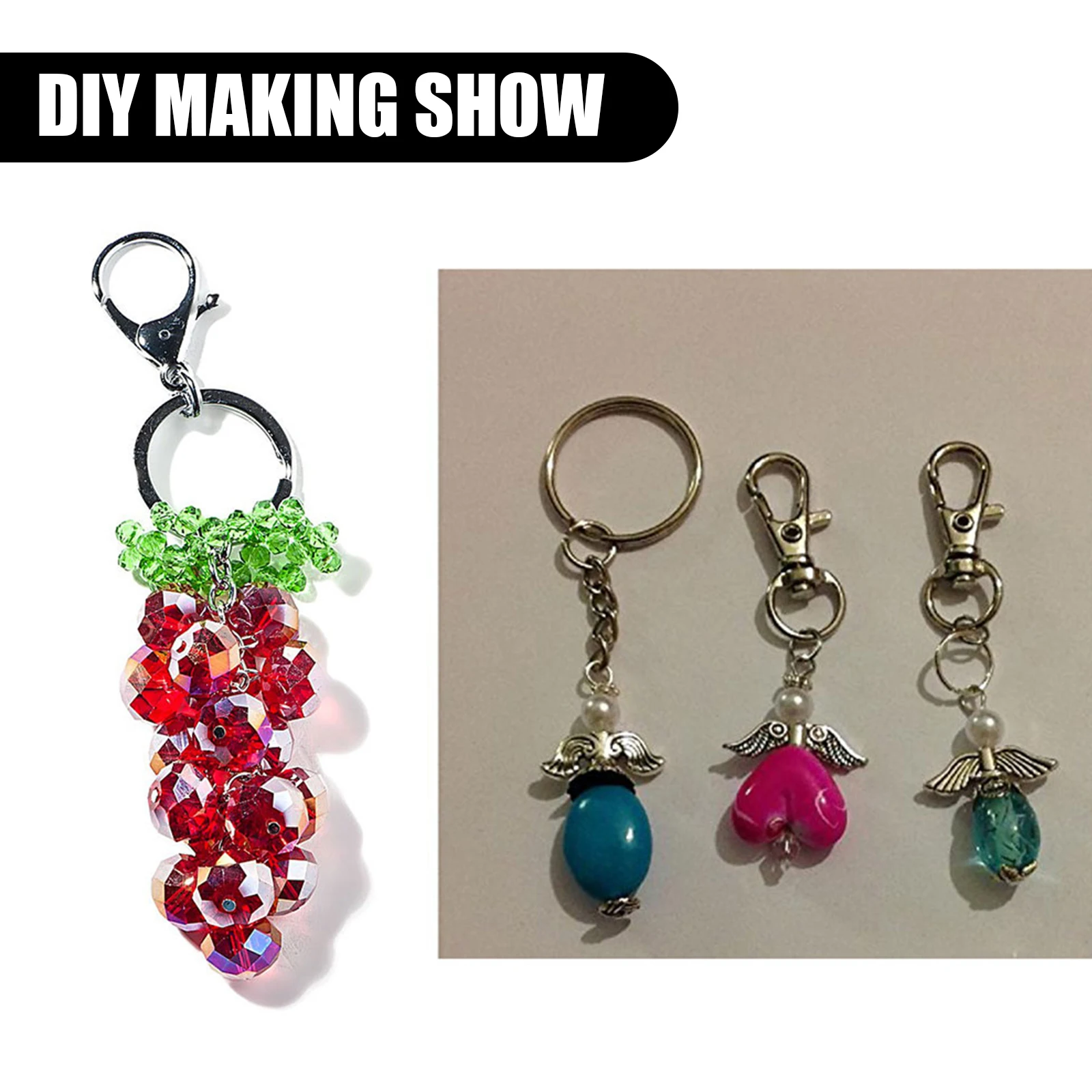 50/100Pcs Swivel Lobster Clasp Stainless Steel Swivel Keyrings Clasp D Ring Snap Hook for Jewellery DIY Crafts Keychain Making