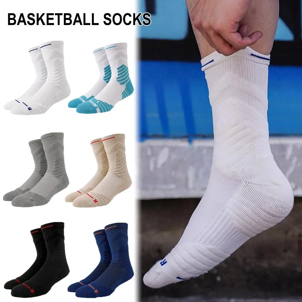 

Men's Socks Compression Stockings Breathable Basketball Moisture Wicking Elastic Socks High Tube Sports Cycling Socks M0A4