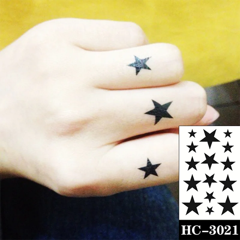 Waterproof Temporary Tattoo Sticker Black Star Design Body Art Fake Tattoo  Flash Tattoo Wrist Ankle Female|Temporary Tattoos| - AliExpress