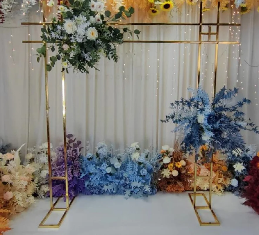 

Свадебная АРКА, блестящая золотая АРКА, свадебные реквизиты, двухполюсный квадратный цветочный стенд, Наружная рамка, полка, Фотофон, Декор