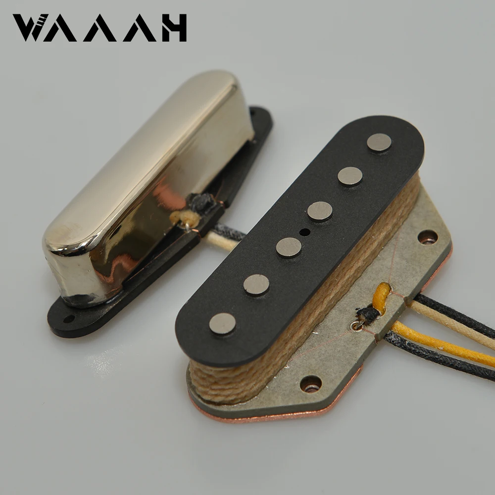 Set Pickup Per Chitarra Elettrica Stile Broadcaster, 5 Magneti, Palo Piatto Sfalsato, Nero
