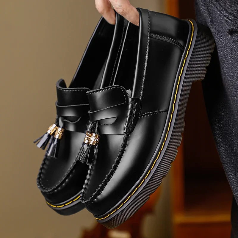 Loafers High Quality Men's Fashion Casual Shoes Drive Fashion Platform Sole Tassels Men's Comfort Shoes Men's Dress Shoes 38-45