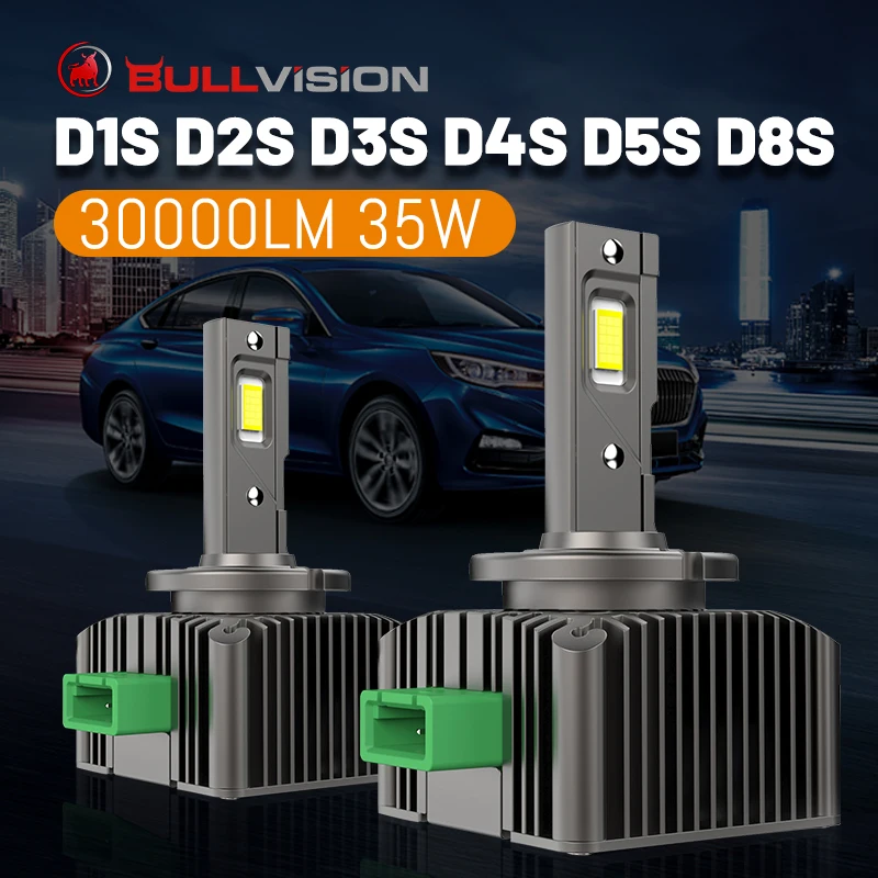 Bullvision D3S LED Headlights HID D1S D2S D4S D5S D8S D1R D2R D3R Turbo LED  35000LM