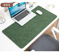 Large Waterproof Desk Pad and Protective PU Leather Mat - Non-slip and Easy to Clean - 30x60 CM (Dark Green)