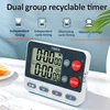 Digital Kitchen Timer 3 Storage Memories Timer Dual groups Independent/Alternating cycle timing Alarm Clock Mute Flashing Timer 1