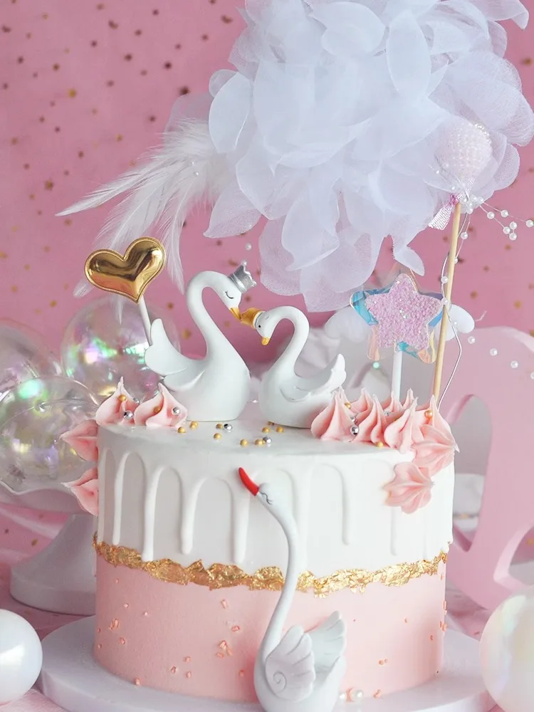 Decorazioni Per Torte Nuziali Bellissimi Wans Bianchi Per Princess Girl Decorazioni Per Torte Di Primo Compleanno Ornamento Piume Di Perle Forniture P