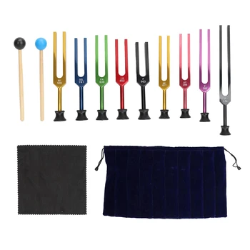 Set diapason diapason risonante in lega di alluminio con tempo di vibrazione lungo con martello per la guarigione diapason in lega di alluminio