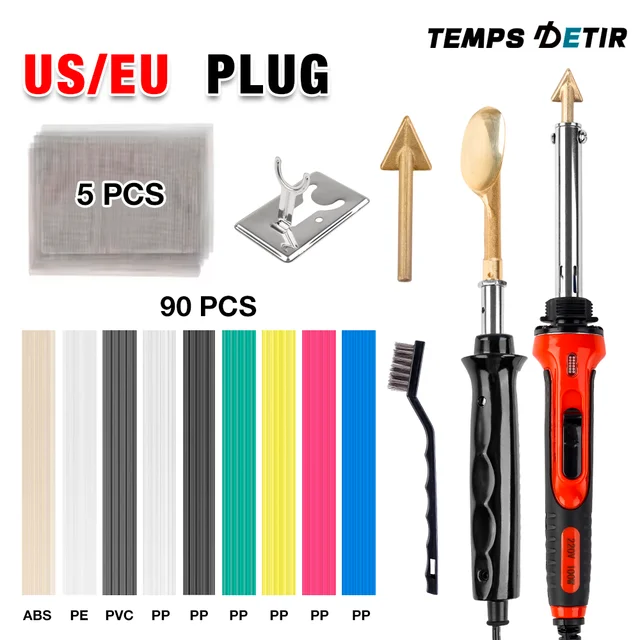 Portable Car Bumper Welding Machine Crack Repair Smoothing Tool Repair Plastic Soldering Iron Home Leather Ironing Tool 50W/100W
