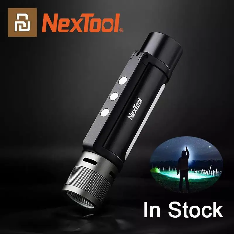 

New NexTool Outdoor 6 in 1 LED Flashlight Ultra Bright Torch Waterproof Camping Night Light Zoomable Portable Emergency Light