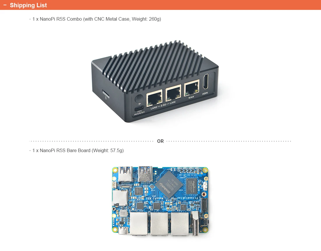 Nanopi R5S LTS Rockchip RK3568B2 4GB RAM 32GB eMMC Development Board Quad-Cortex