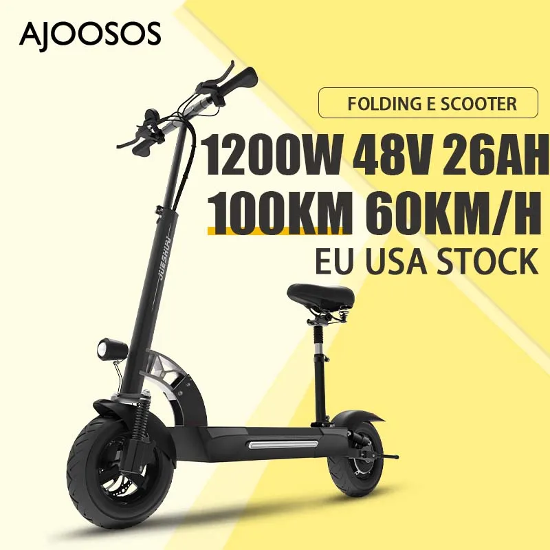 전기 스쿠터 100KM 초장거리 26AH 배터리 용량 전기 스쿠터 성인 1200W 48V 모터, 전기스쿠터
