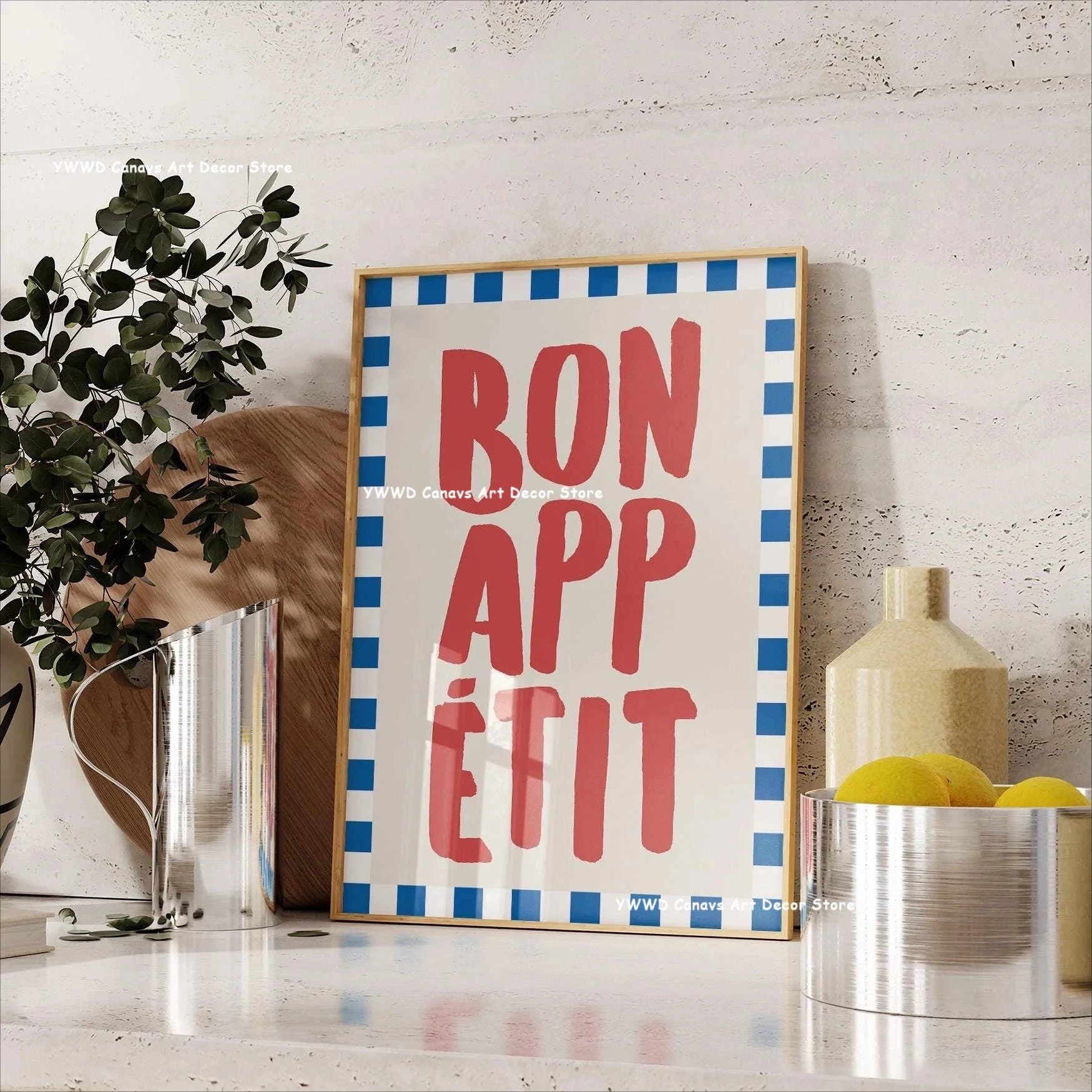 Bon Appetit Typesetting Kitchen Canvas Printing Moka Pot Espresso Art Poster for Modern Living Room Dining Room Home Decor Gift