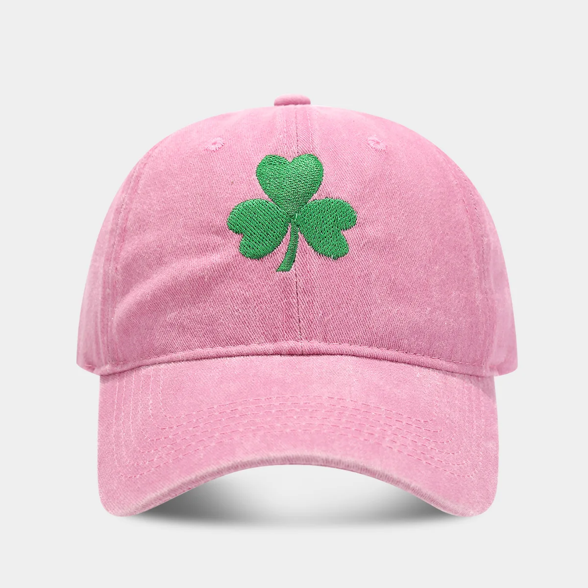 Retro Irish Green Clover Embroidered Duckbill Cap - Trendy Sunscreen Hat