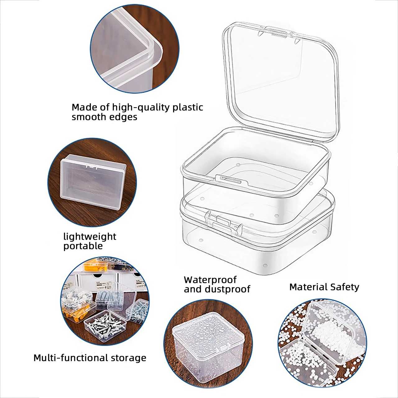 Desktop Storage Box Dustproof Plastic Card Data Cable Organizer Holder Small Miscellaneous Sorting Case With Cover