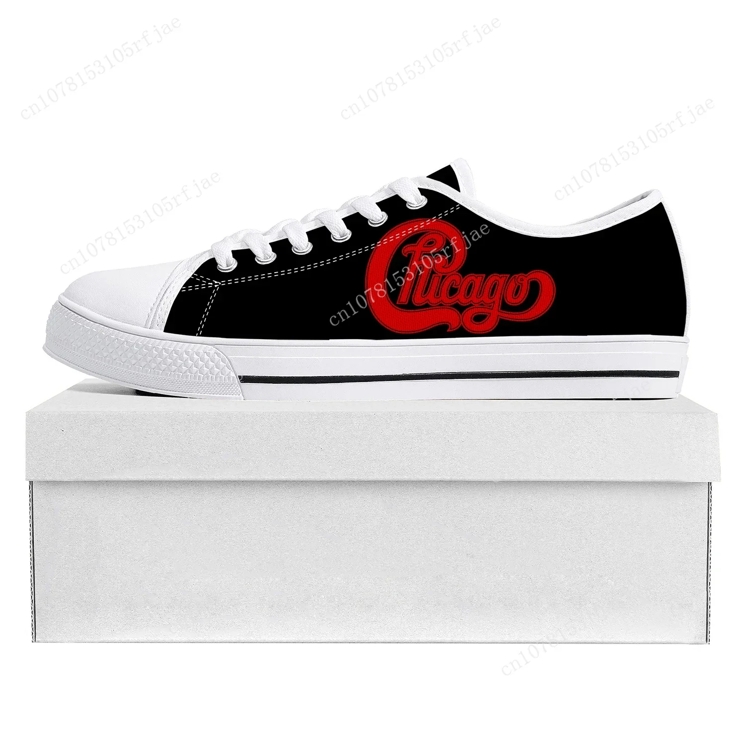 Chicago Band Rock Band Low Top High Quality Sneakers Mens Womens Teenager Canvas Sneaker Casual Couple Shoes Custom Shoe White