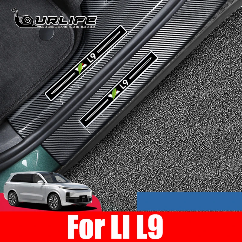 

For LiXiang L9 Accessories Car ABS External Door Sill Scuff Plate Pedal Protector Anti-scratch Cover Trims 2022 2023