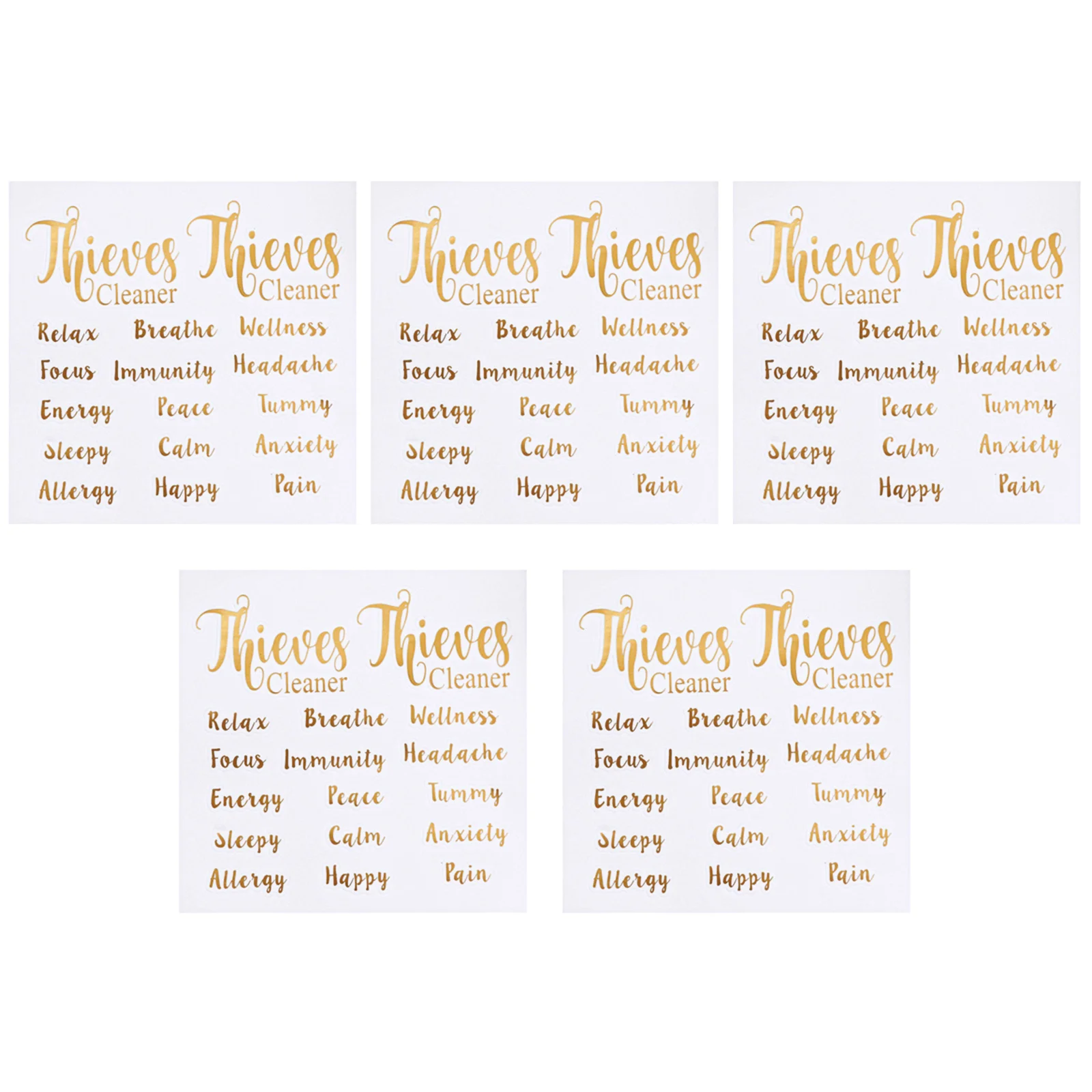 

Paper Gold Letter Pain Wellness Happy Peace Label Sticker Essential Oil Bottle Tags Decorative Sticker DIY Handmade Sticker